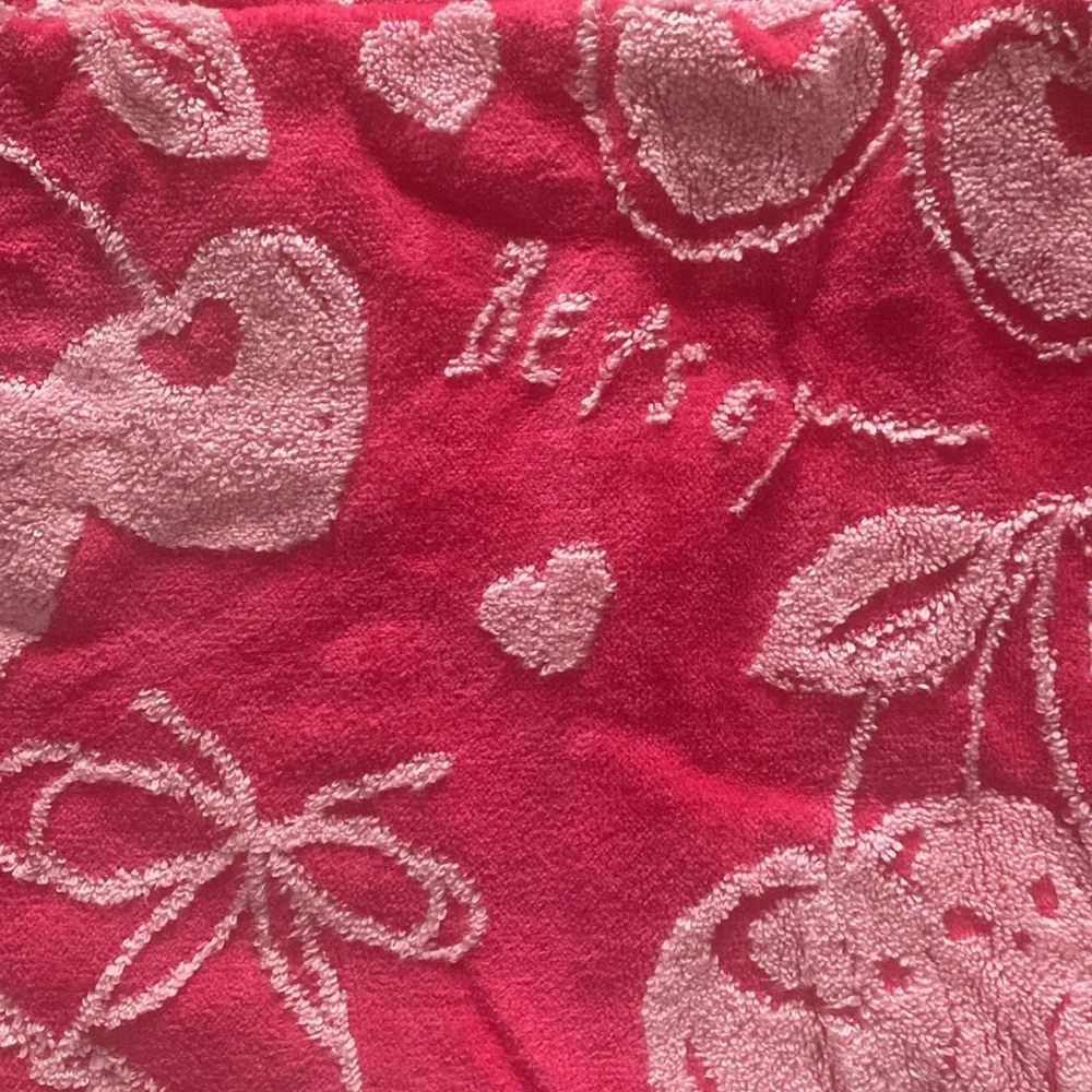 BETSEY JOHNSON XOXO CHERRIES AND BOWS PINK 7PC BATHROOM BATH TOWEL SET 🍒
